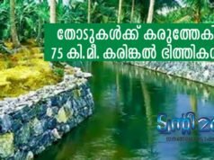 തോടുകള്ക്ക് കരുത്തേകി കരിങ്കല് ഭിത്തികള്