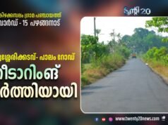 പുതുശ്ശേരിക്കടവ് പാലം റോഡ് റീ ടാറിംങ്ങ് പൂര്ത്തിയായി