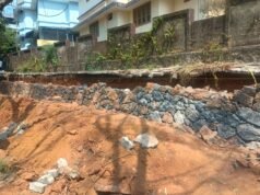 വെള്ളാറ മോളം – ടെക്സസ് വില്ല റോഡ് സംരക്ഷണഭിത്തി.