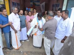 ബാബു ദിവാകരന് സ്വീകരണം ഒരുക്കി പ്രവർത്തകർ.