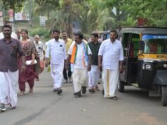 നെല്ലാട്, മംഗലത്തുനട പ്രദേശങ്ങളില് പര്യടനം നടത്തി ബാബു ദിവാകരന്