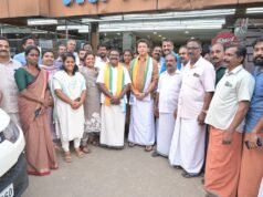 വളയൻചിറങ്ങരയിൽ ഒരുമിച്ച് വോട്ടഭ്യർത്തിച്ച് ബാബു ദിവാകരനും ജിബി പത്തിയ്ക്കലും