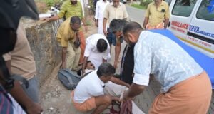 വാഹനാപകത്തിൽ പരിക്കേറ്റയാളെ ആശുപത്രിയിൽ എത്തിക്കാൻ നേതൃത്വം നൽകി എൻഡിഎ സ്ഥാനാർഥി ബാബു ദിവാകരൻ