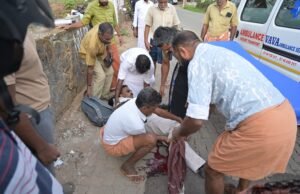 വാഹനാപകത്തിൽ പരിക്കേറ്റയാളെ ആശുപത്രിയിൽ എത്തിക്കാൻ നേതൃത്വം നൽകി എൻഡിഎ സ്ഥാനാർഥി ബാബു ദിവാകരൻ
