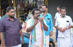 എന്.ഡി.എ സ്ഥാനാര്ത്ഥി ബാബു ദിവാകരന് സ്വീകരണമൊരുക്കി പാര്ട്ടി പ്രവര്ത്തകരും വോട്ടര്മാരും